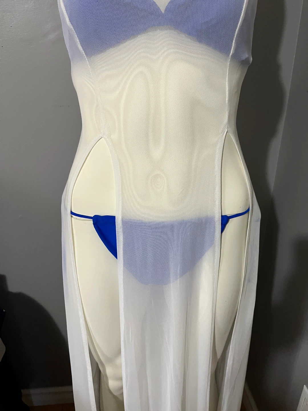 White sheer maxi dress cover-up - photo 2