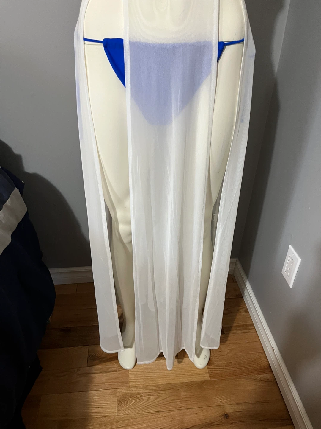 White sheer maxi dress cover-up - photo 5