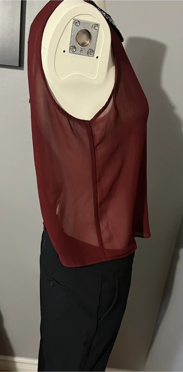 Small size Sheer Embellished Collar Blouse - photo 3