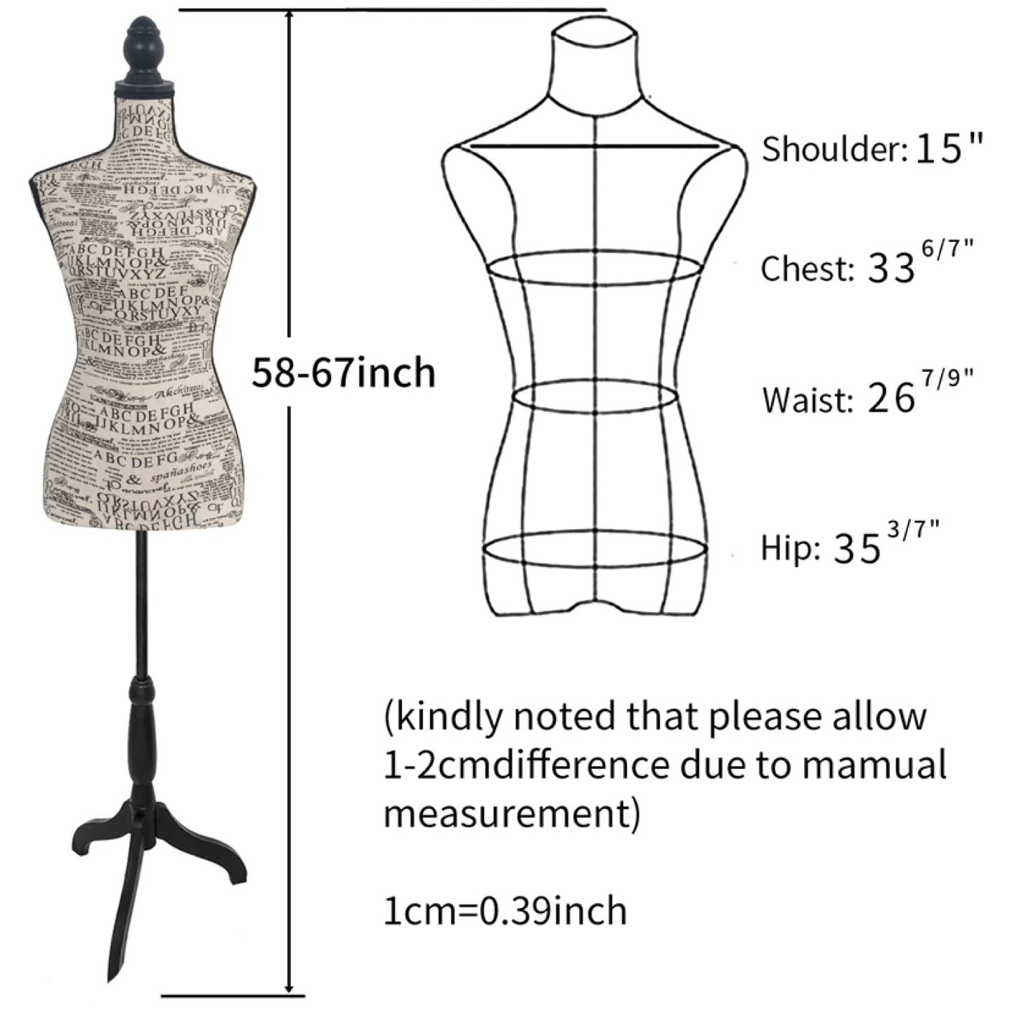 Female Dress Form Mannequin Torso Body - photo 2