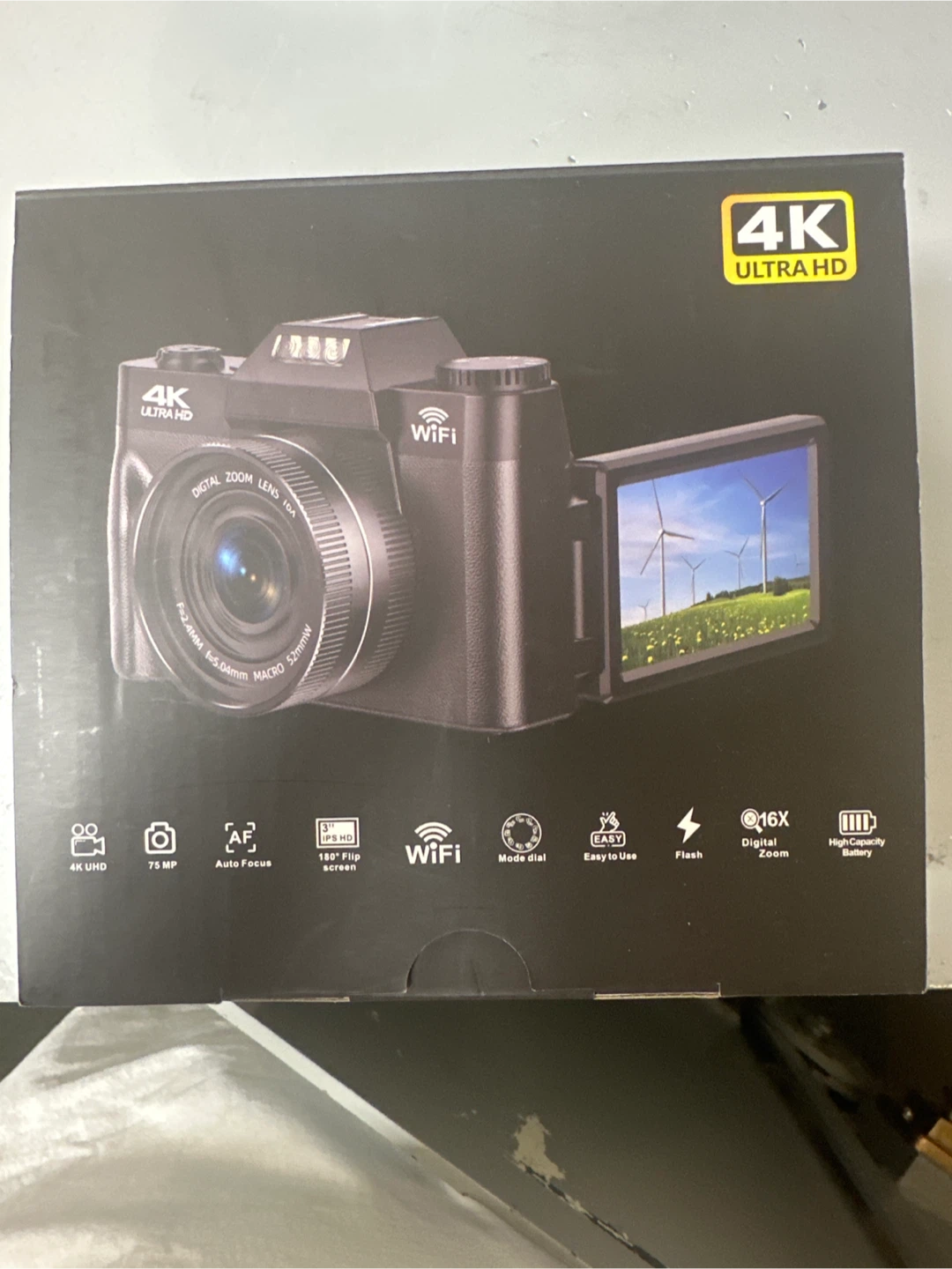 4K Ultra HD Digital Camera with 16x Zoom and WiFi