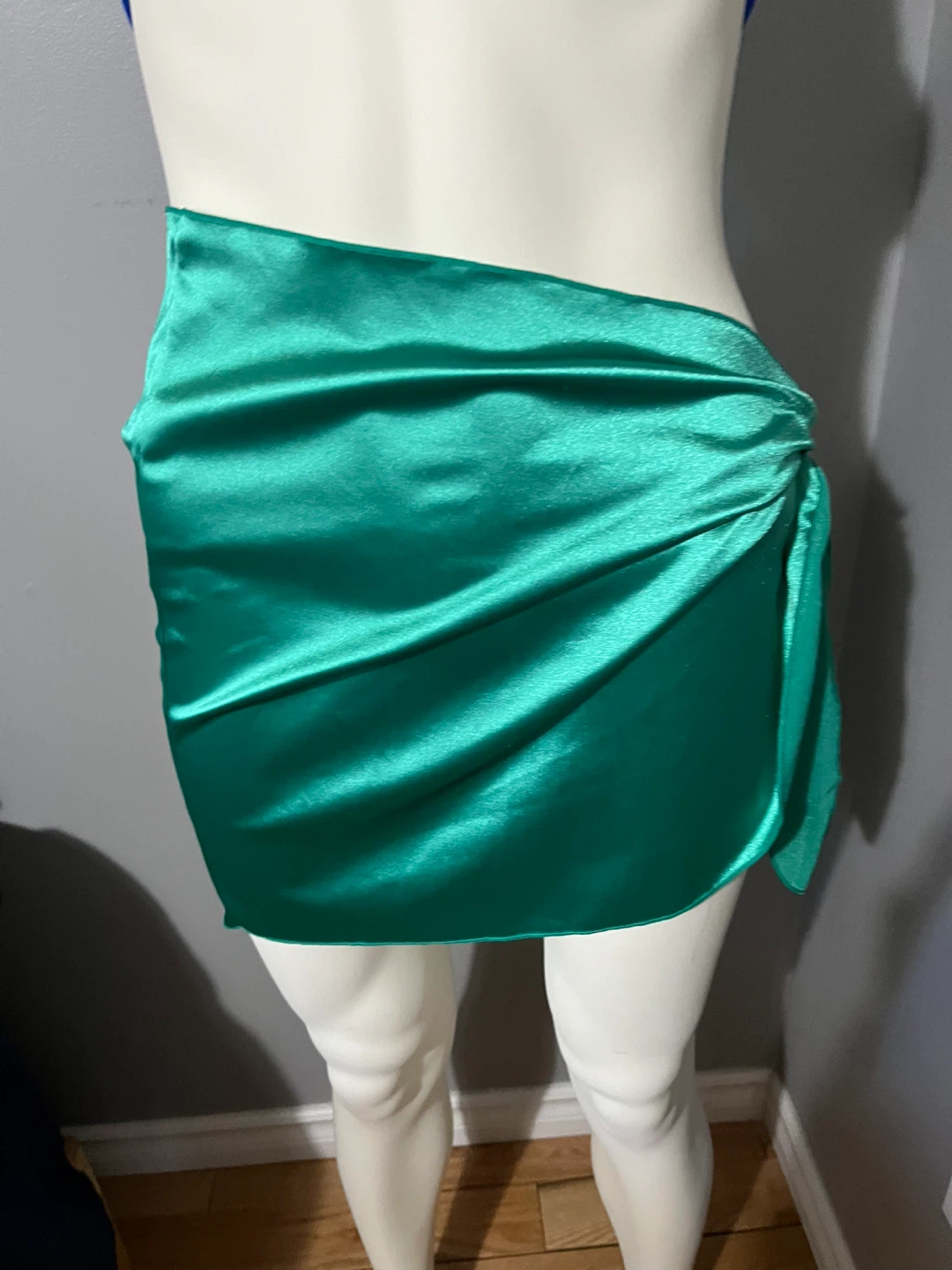 Green Satin Sarong Skirt - photo 2