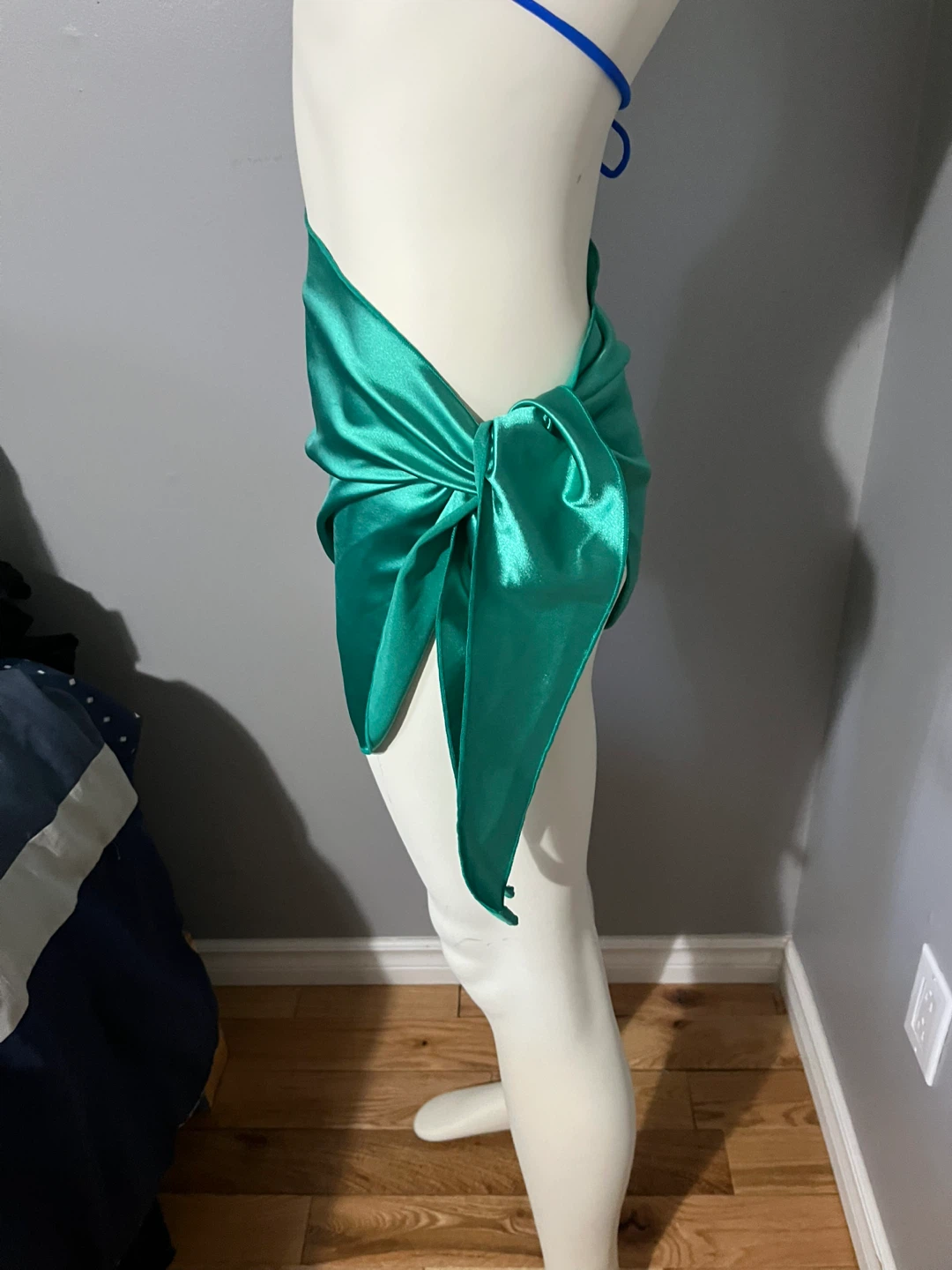 Green Satin Sarong Skirt - photo 3