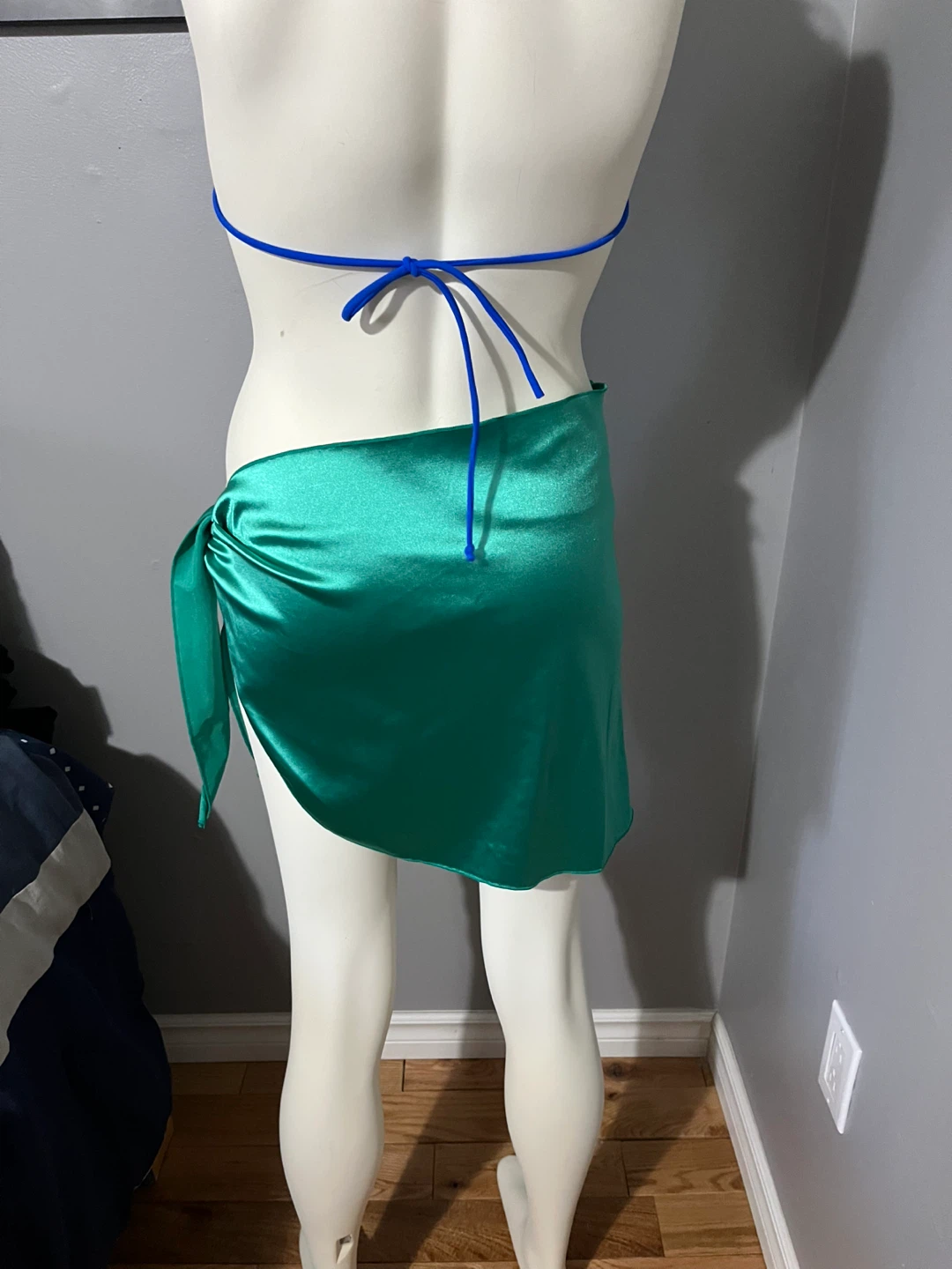 Green Satin Sarong Skirt - photo 4