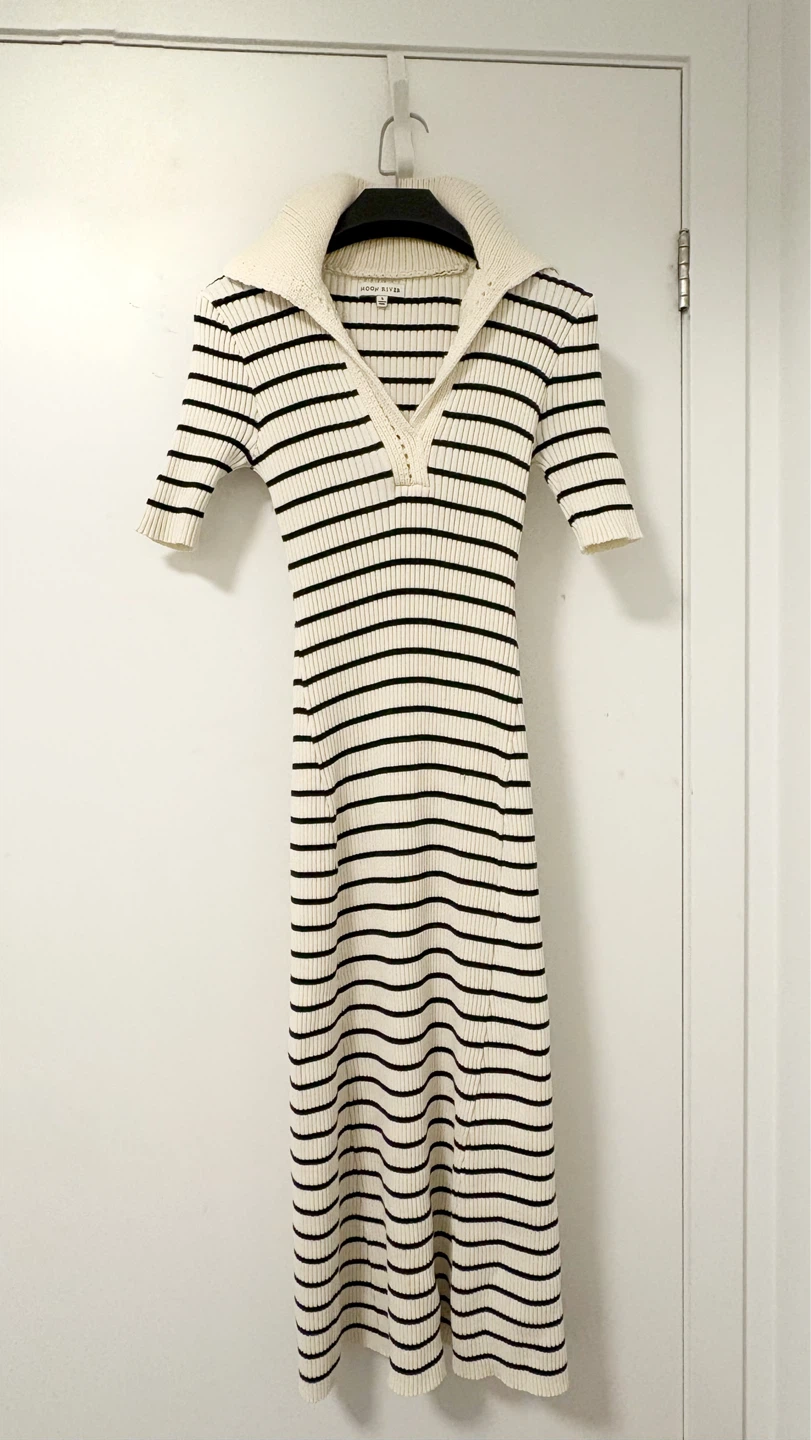 Moon River Striped Knit Dress