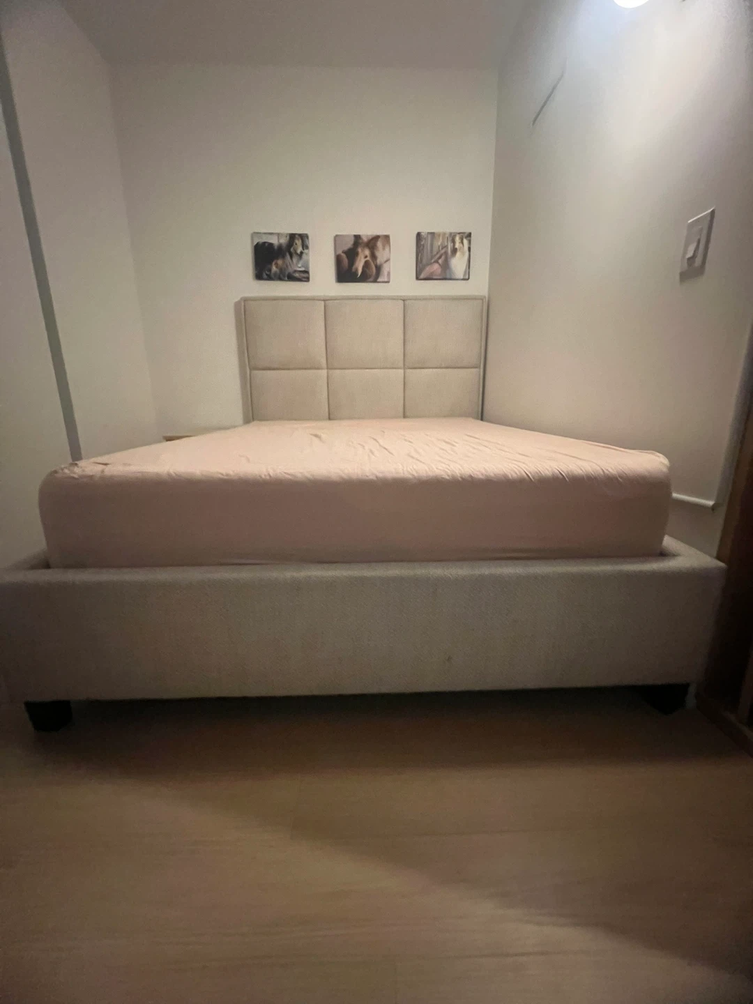 Queen Size Upholstered Platform Bed Frame with Headboard - photo 2