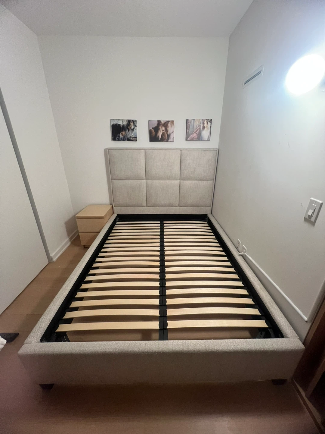 Queen Size Upholstered Platform Bed Frame with Headboard - photo 3