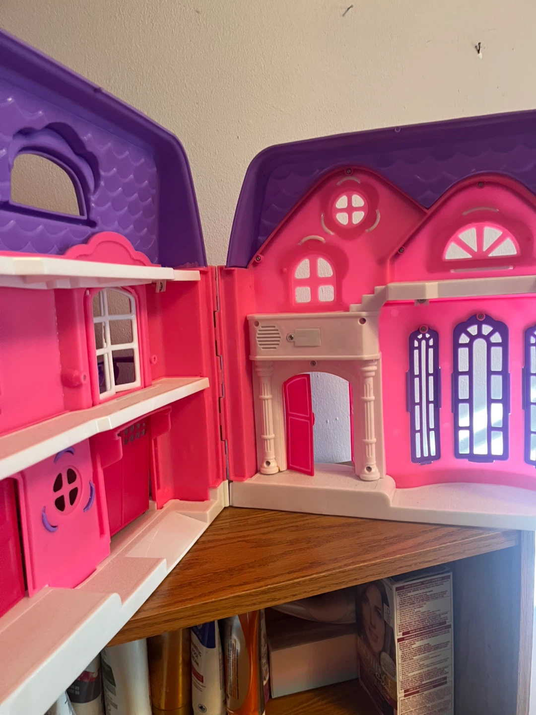 Pink and Purple Toy Dollhouse