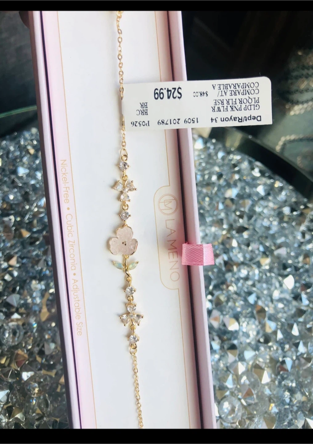⚽️ LA MENO Flower Bracelet - Cubic Zirconia, Nickel-Free - photo 4