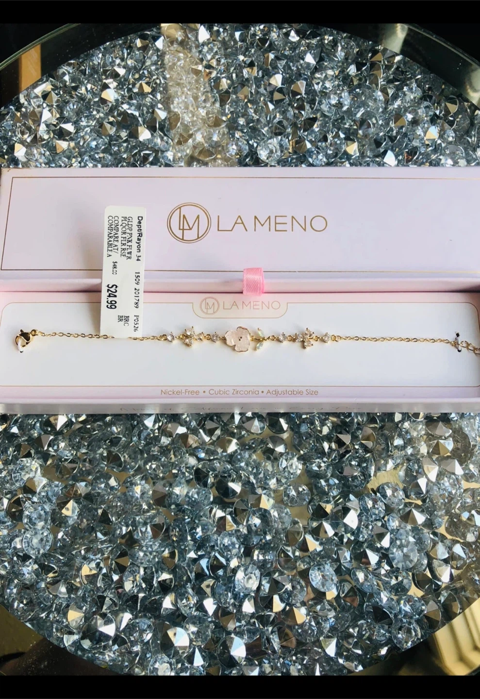 ⚽️ LA MENO Flower Bracelet - Cubic Zirconia, Nickel-Free