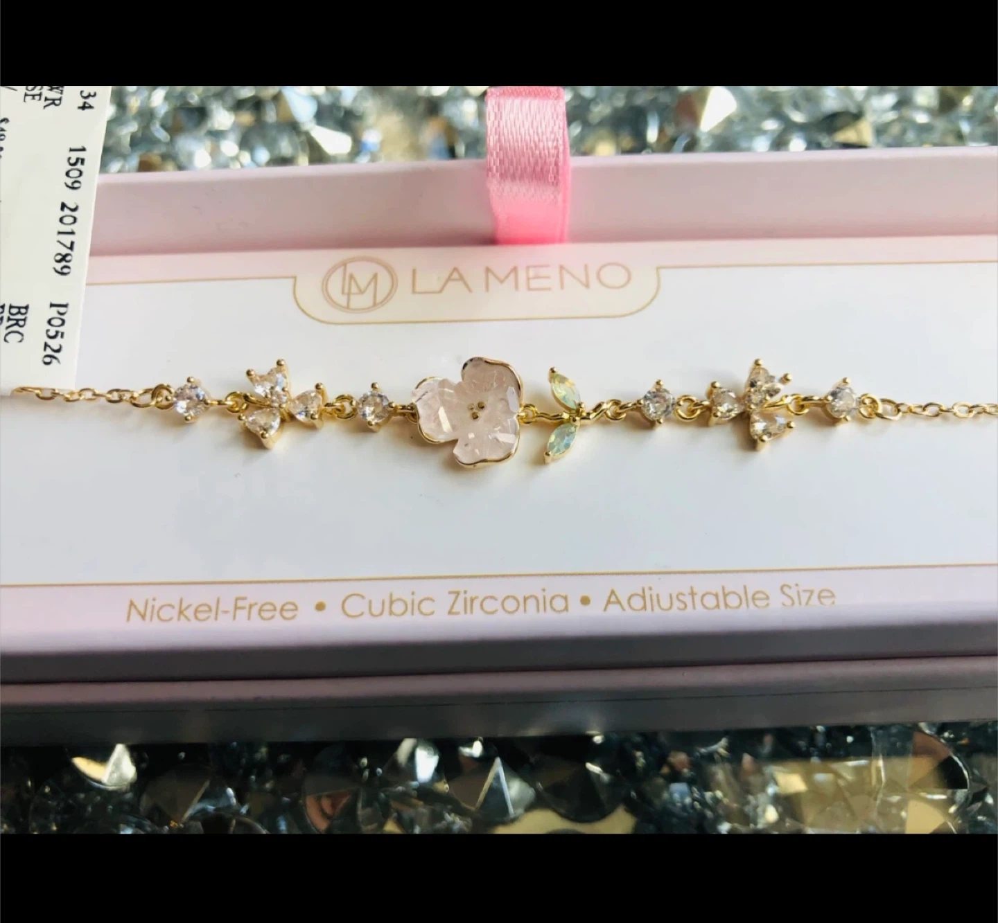 ⚽️ LA MENO Flower Bracelet - Cubic Zirconia, Nickel-Free - photo 5
