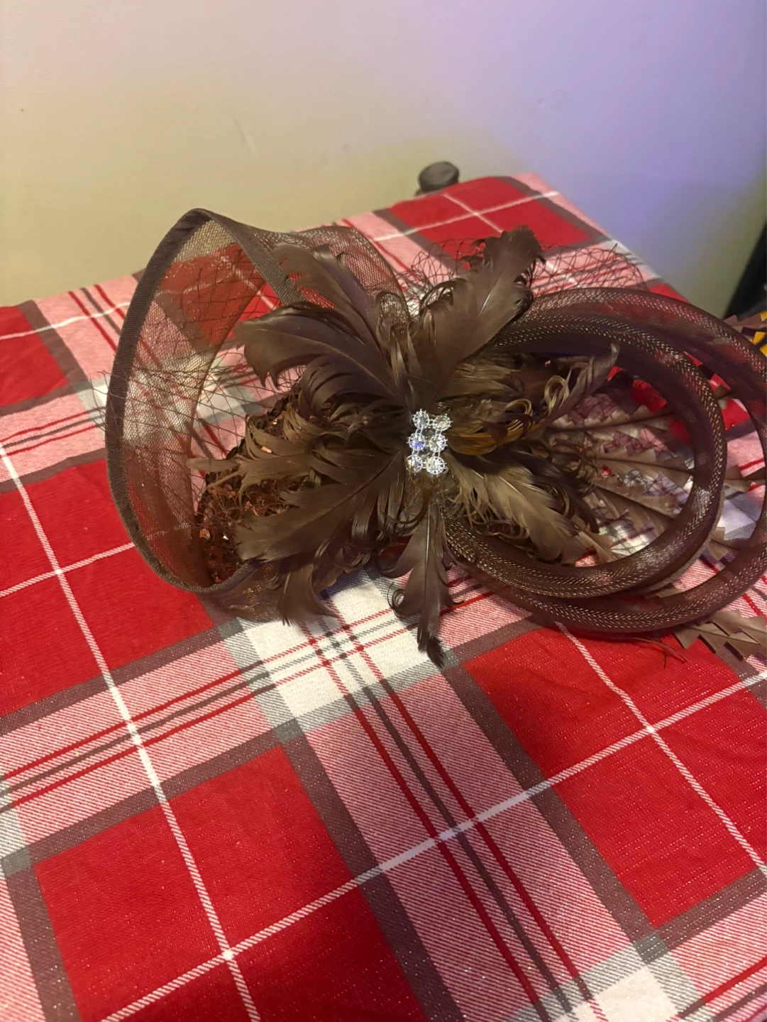 Women's Fascinator Hat with Feathers and Ribbons - photo 2