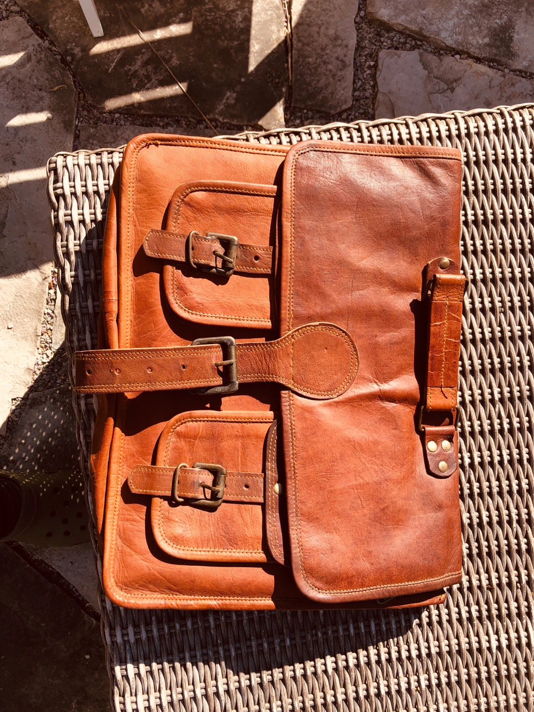 Brown Leather Messenger Bag - photo 2