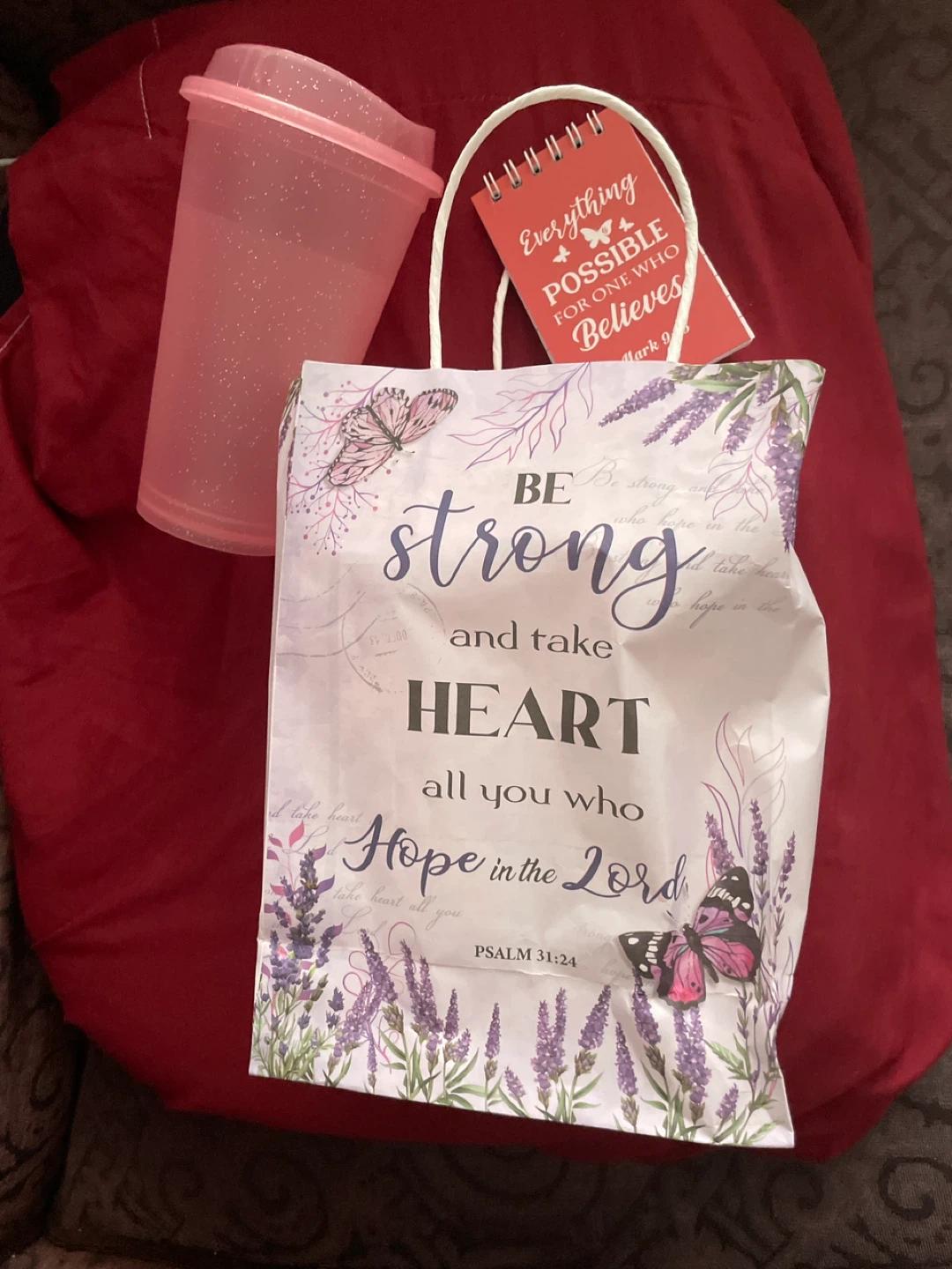 ⚽ Inspirational Gift Bag with Tumbler and Notebook