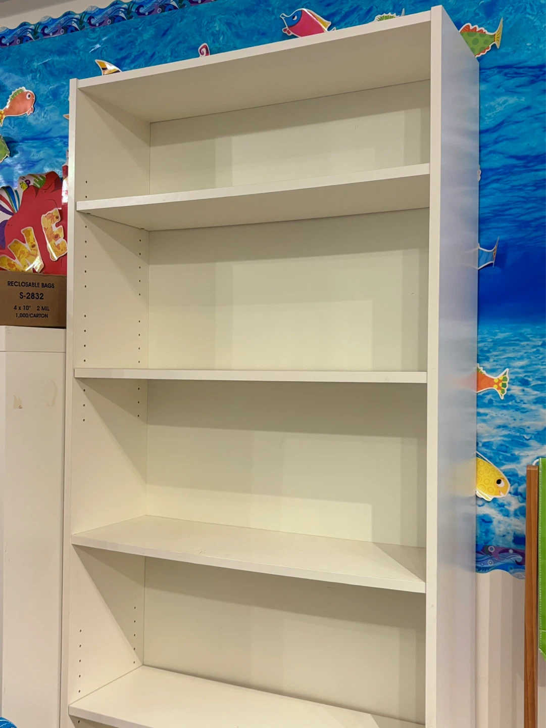 White Tall Bookcase w/adjustable shelves ⚽ ⚽