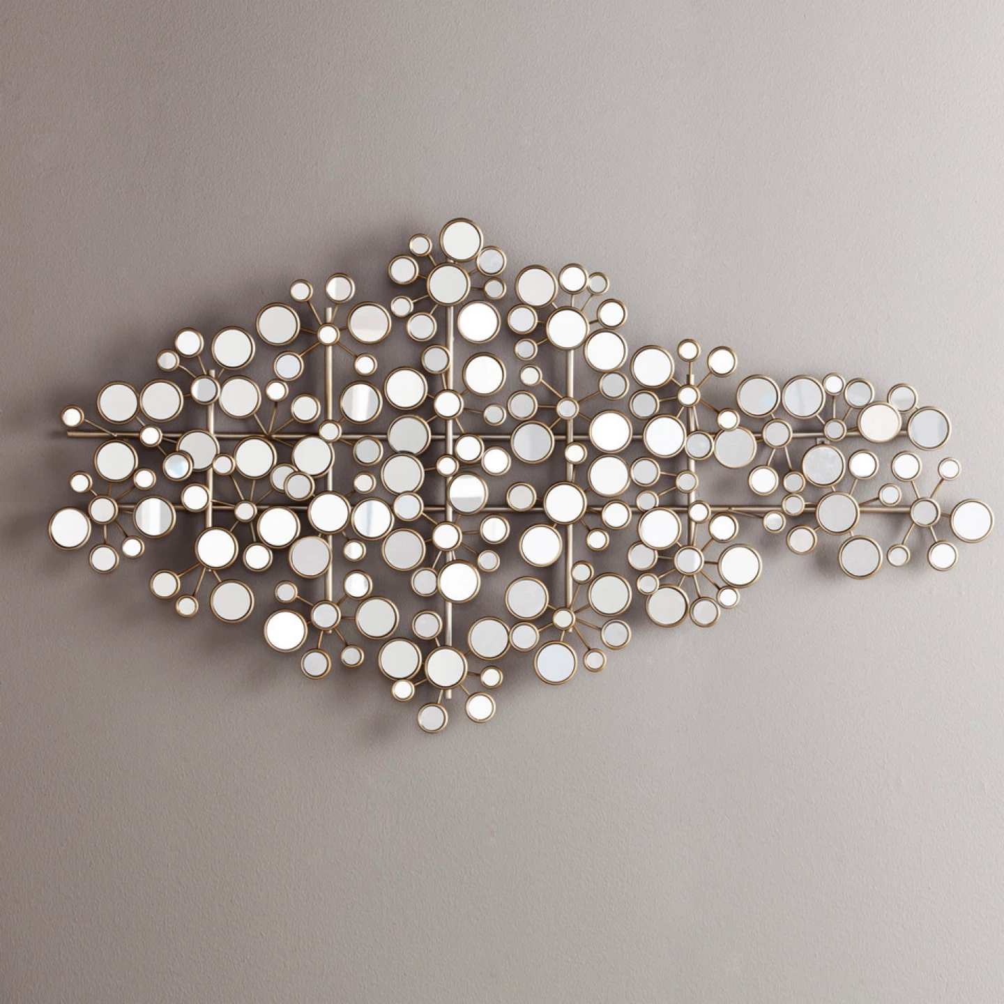 Circular Mirrored Abstract Wall Decor on Metal