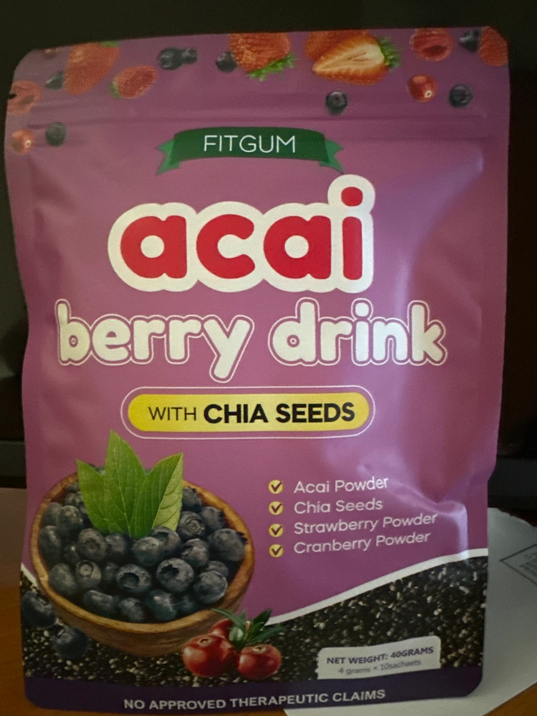 ⚽️ FITGUM Acai Berry Drink with Chia Seeds Mix