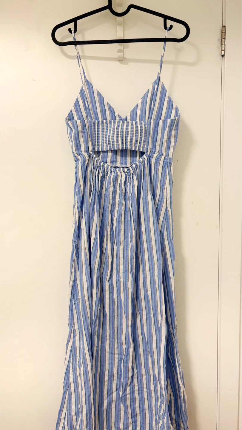 Mango Blue and White Striped Sundress - photo 2