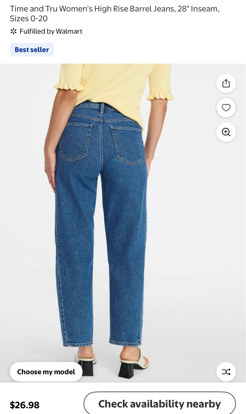 Women's High Rise Barrel Jeans- size 4⚽️ - photo 2