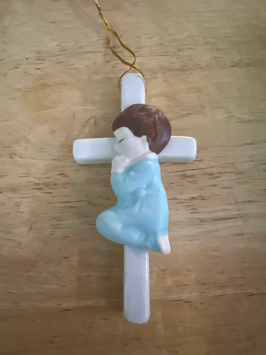 Praying Child Cross Ornament