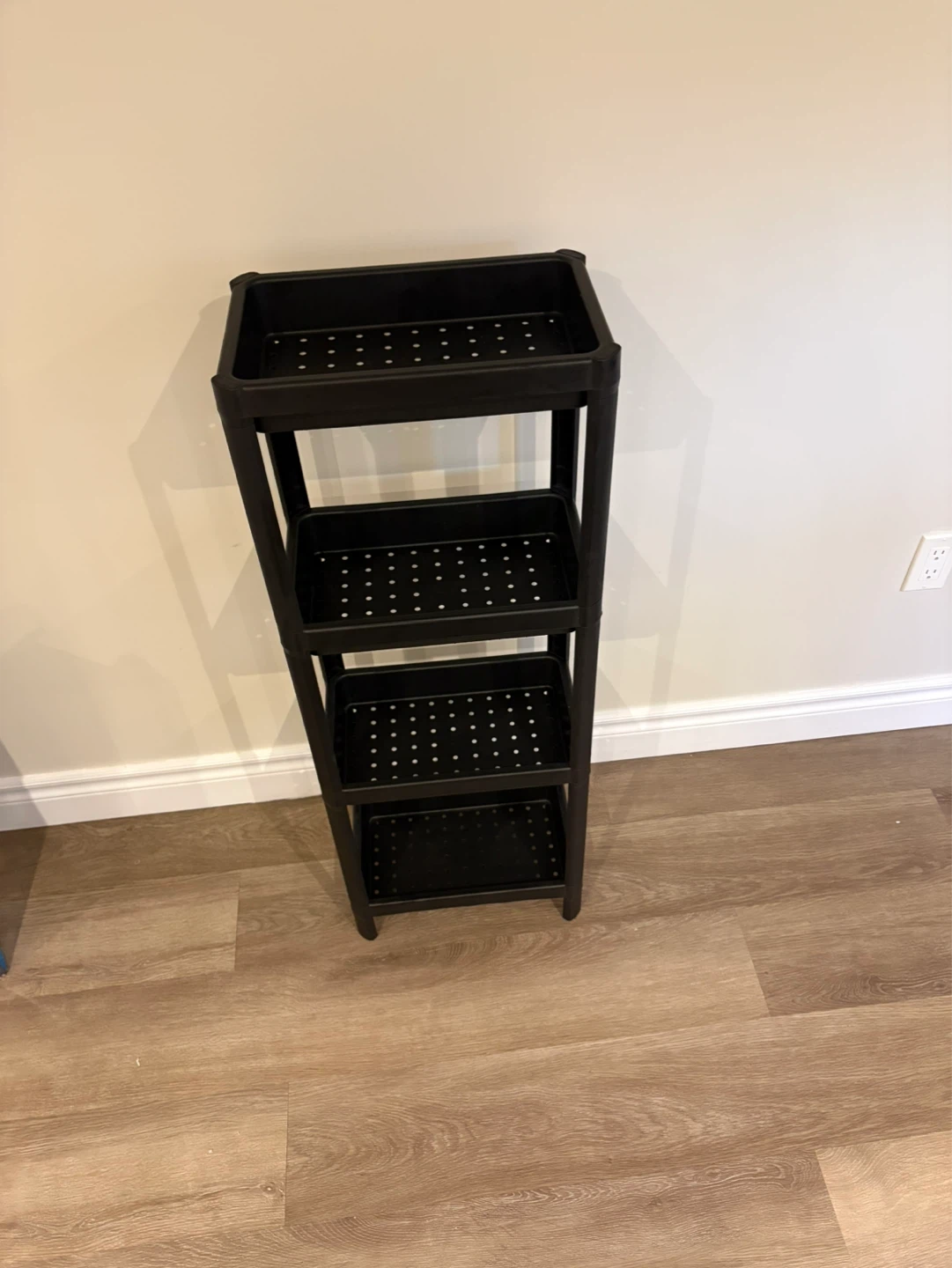 Black 4-Tier Plastic Shelf Unit - photo 3