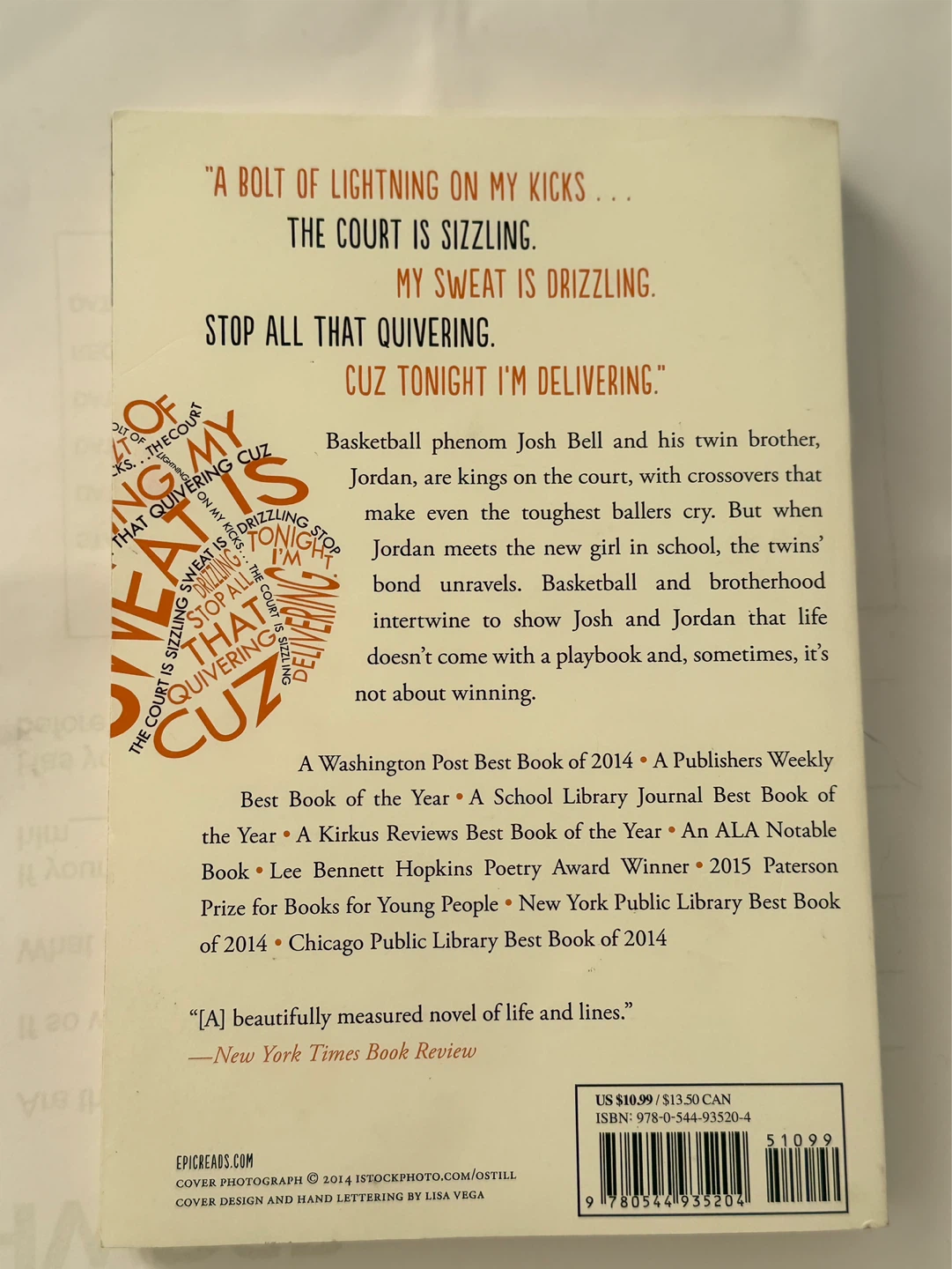 The Crossover by Kwame Alexander Paperback Book - photo 2