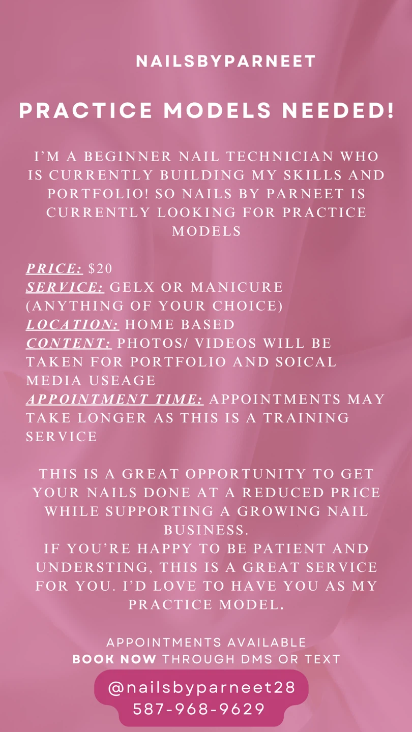 Practice Models | gelx, gel manicure, or dry pedicure