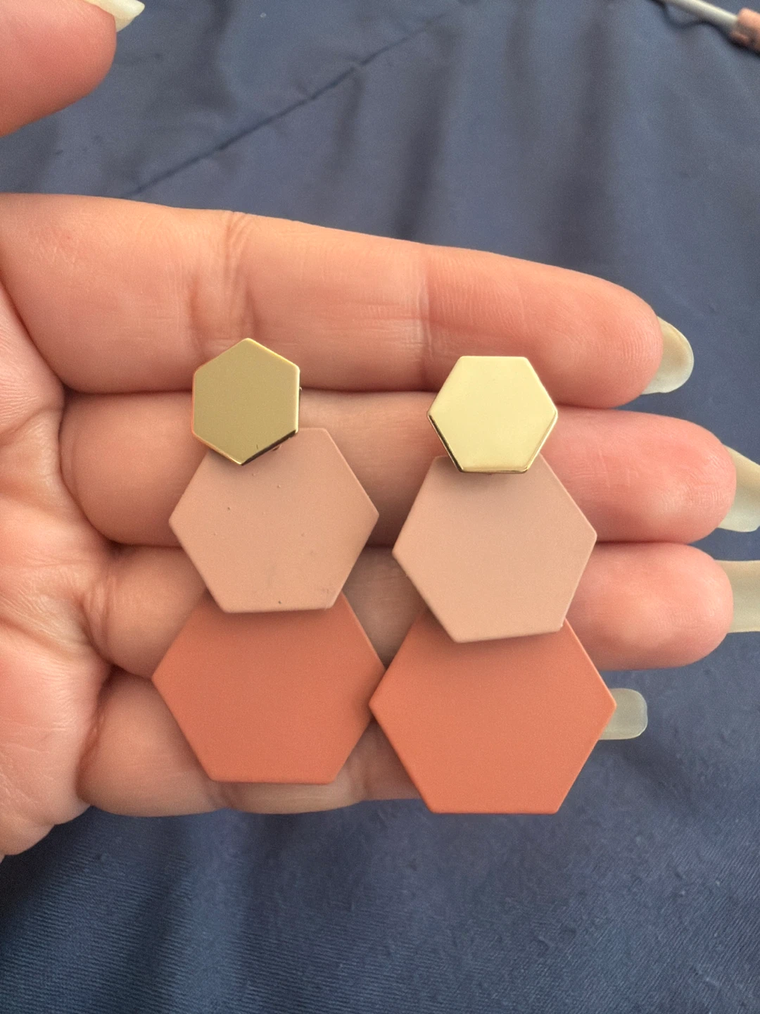 ⚽ Hexagon Drop Earrings