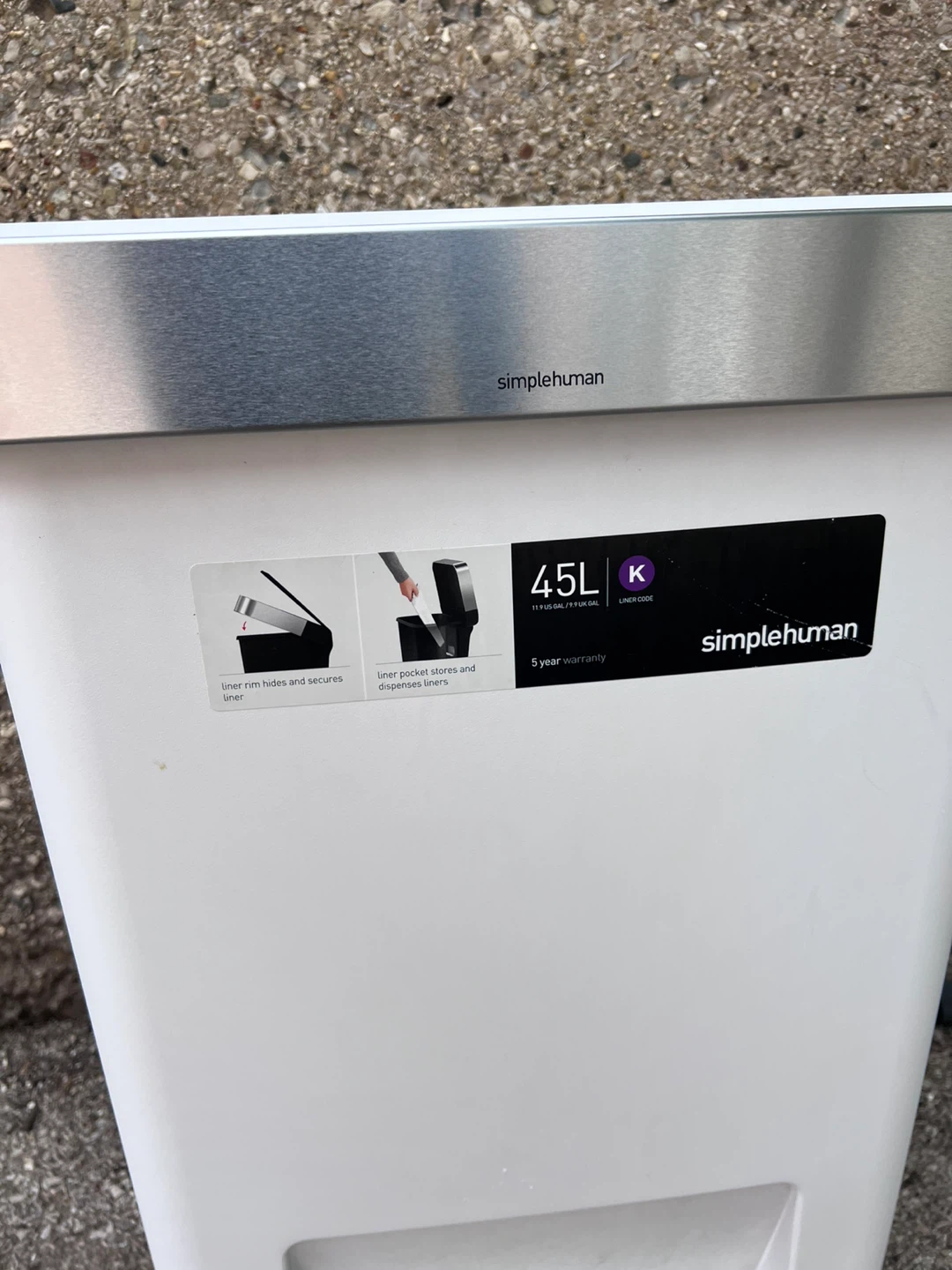 simplehuman 45L Stainless Steel Step Trash Can - photo 2