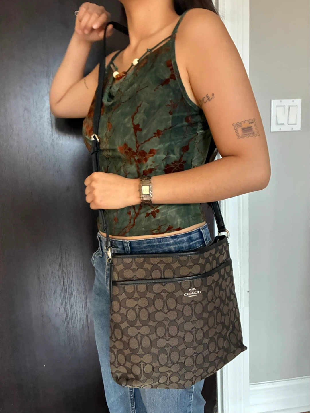 Coach Signature Jacquard Crossbody Bag