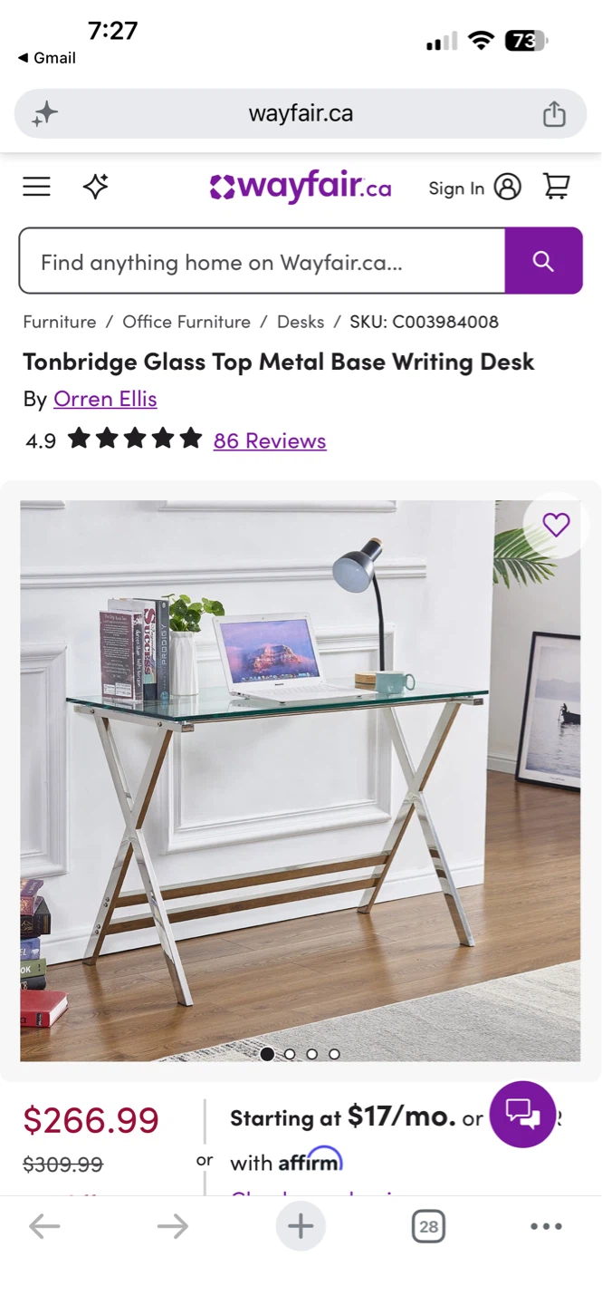 Glass and Chrome Desk - photo 4
