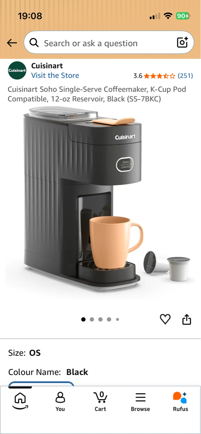 Cuisinart Soho Single-Serve Coffeemaker - Black
