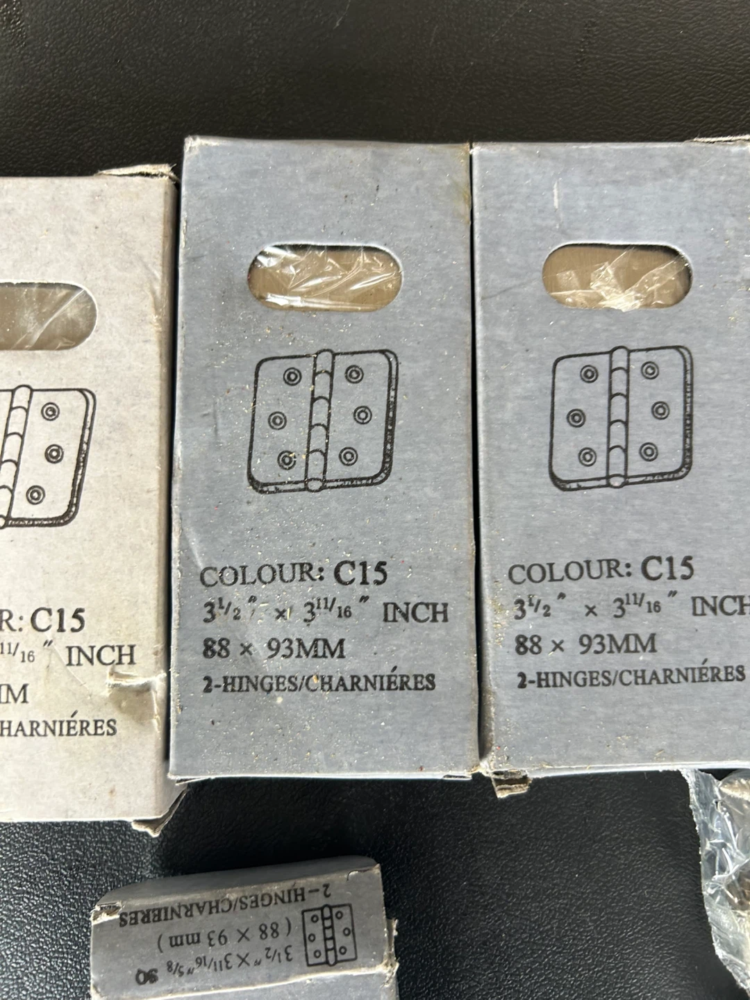 Set of 12 Satin Nickel Door Hinges 3.5" x 3 11/16"