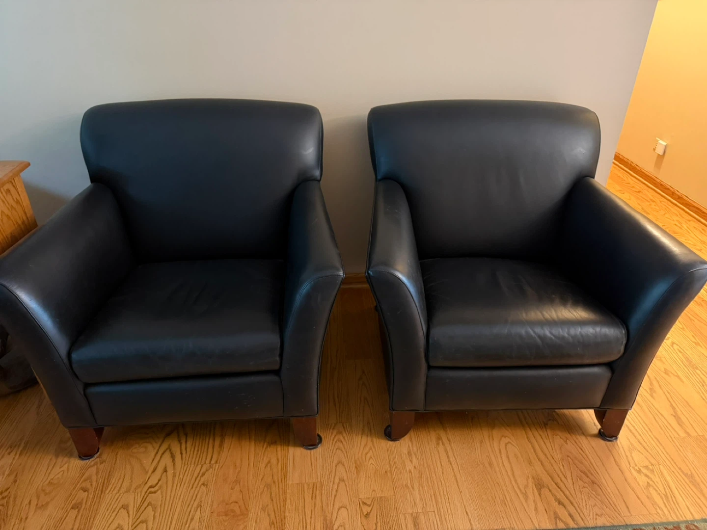 2 leather chairs