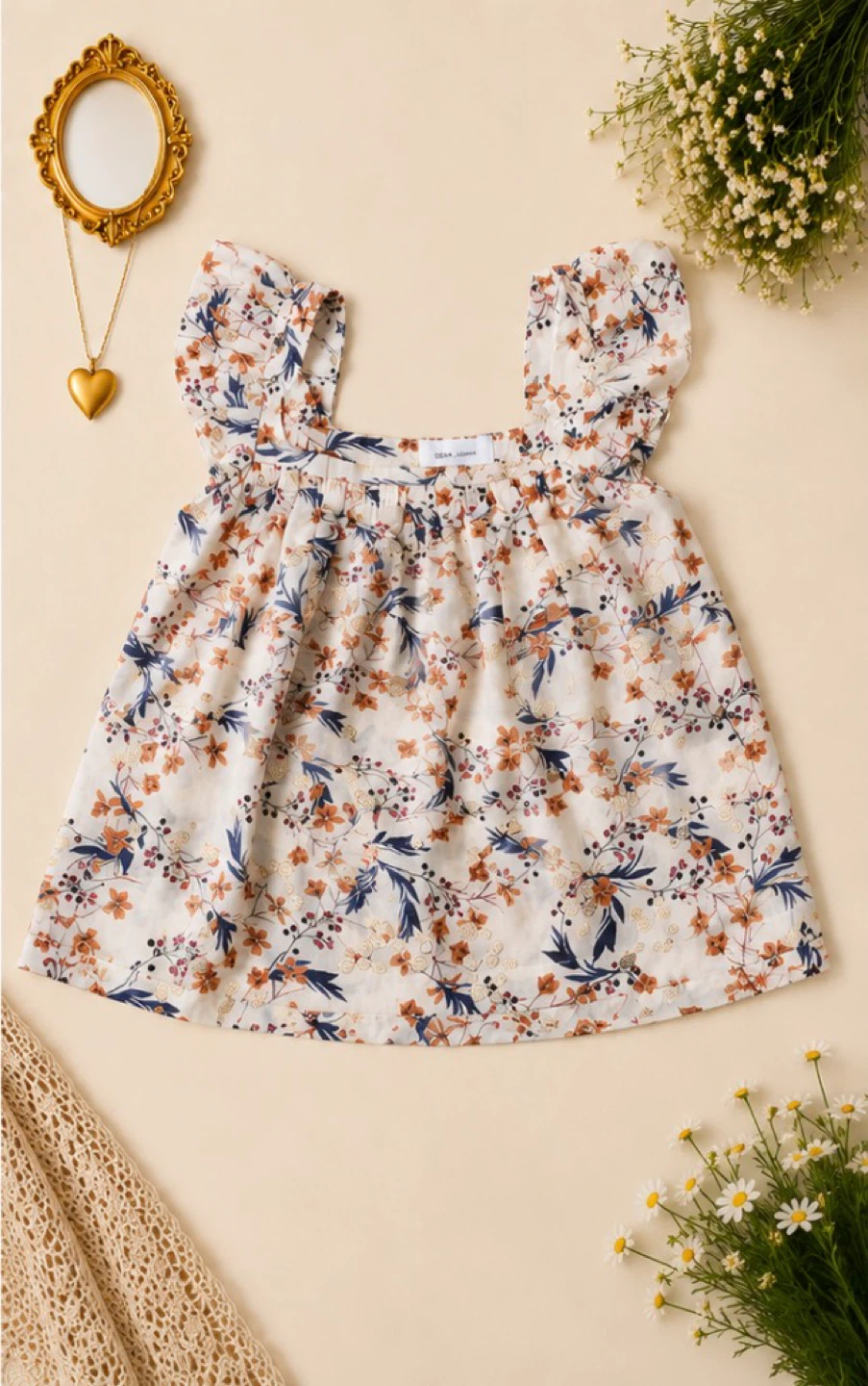 Dear John Floral Ruffle Top – Size XS