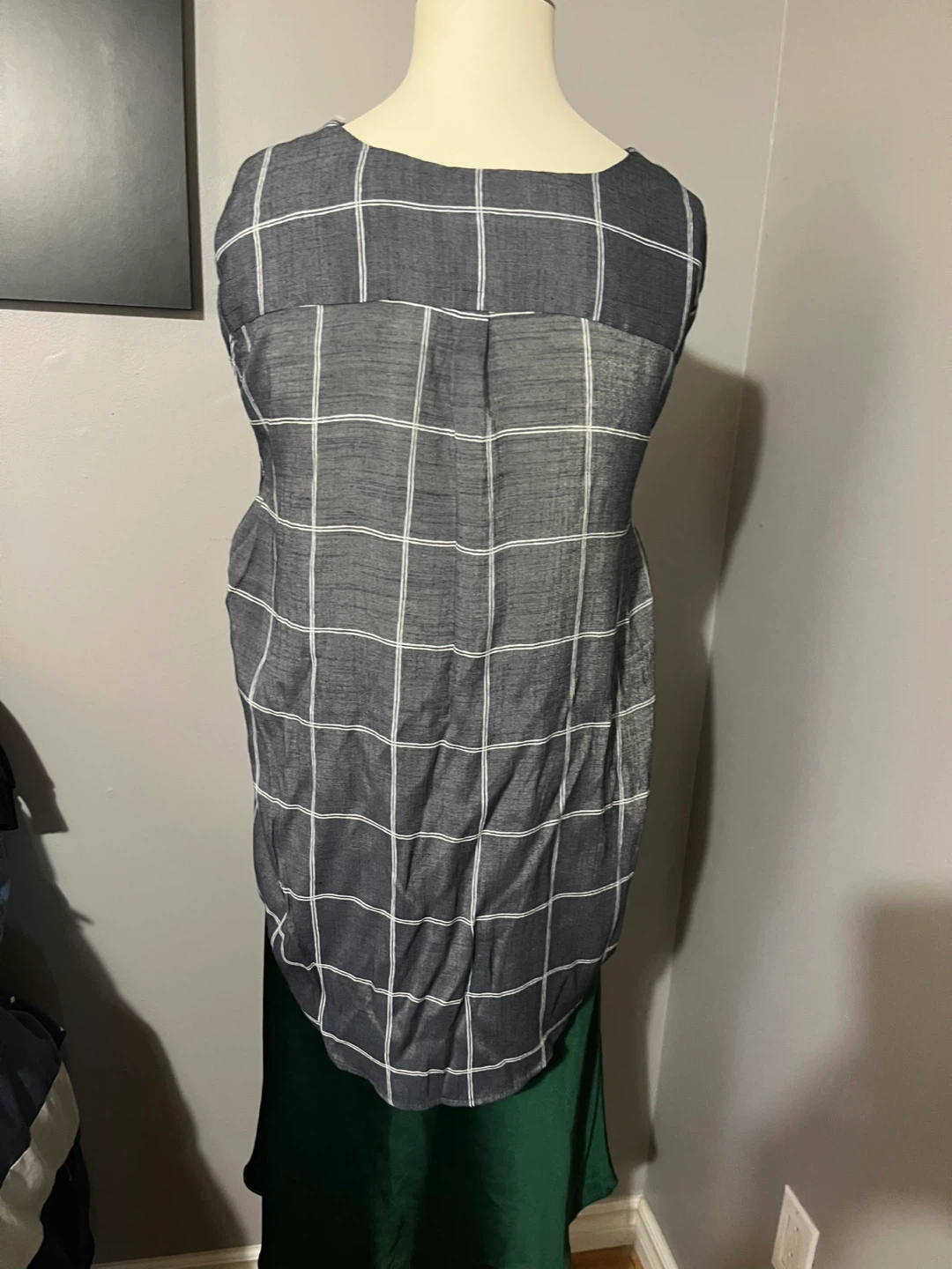 Size 14 Women's Grey Plaid Blouse - photo 4