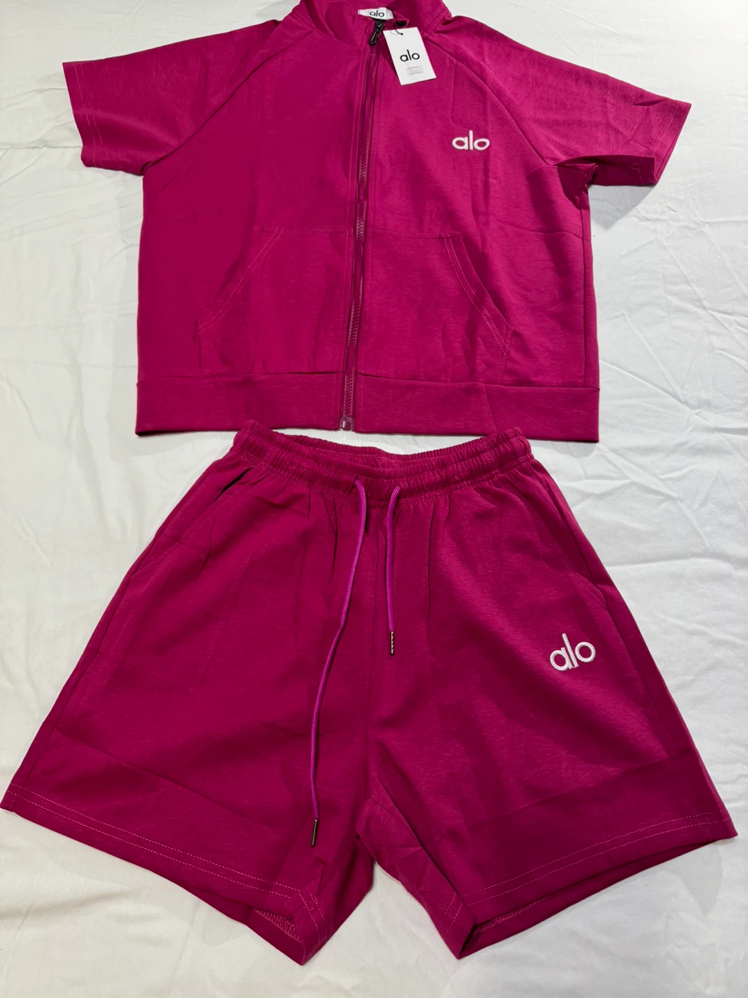 ⚽️Alo short-sleeve zip set (Magenta Color) - photo 3