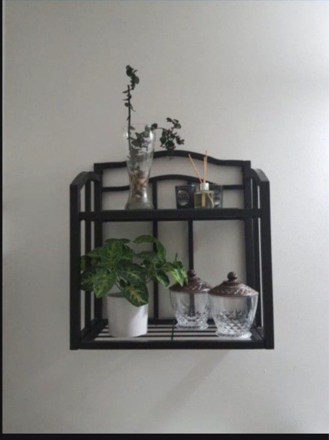 Black 2-Tier Wall Shelf