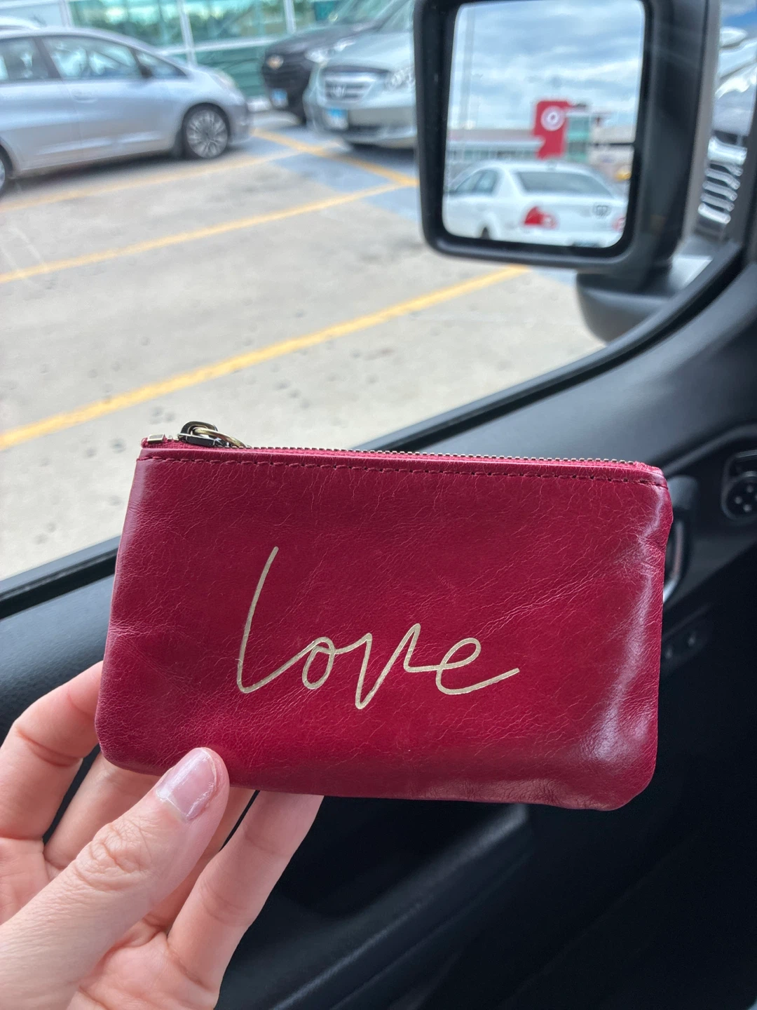 HOBO "Love" Red Leather Small Pouch