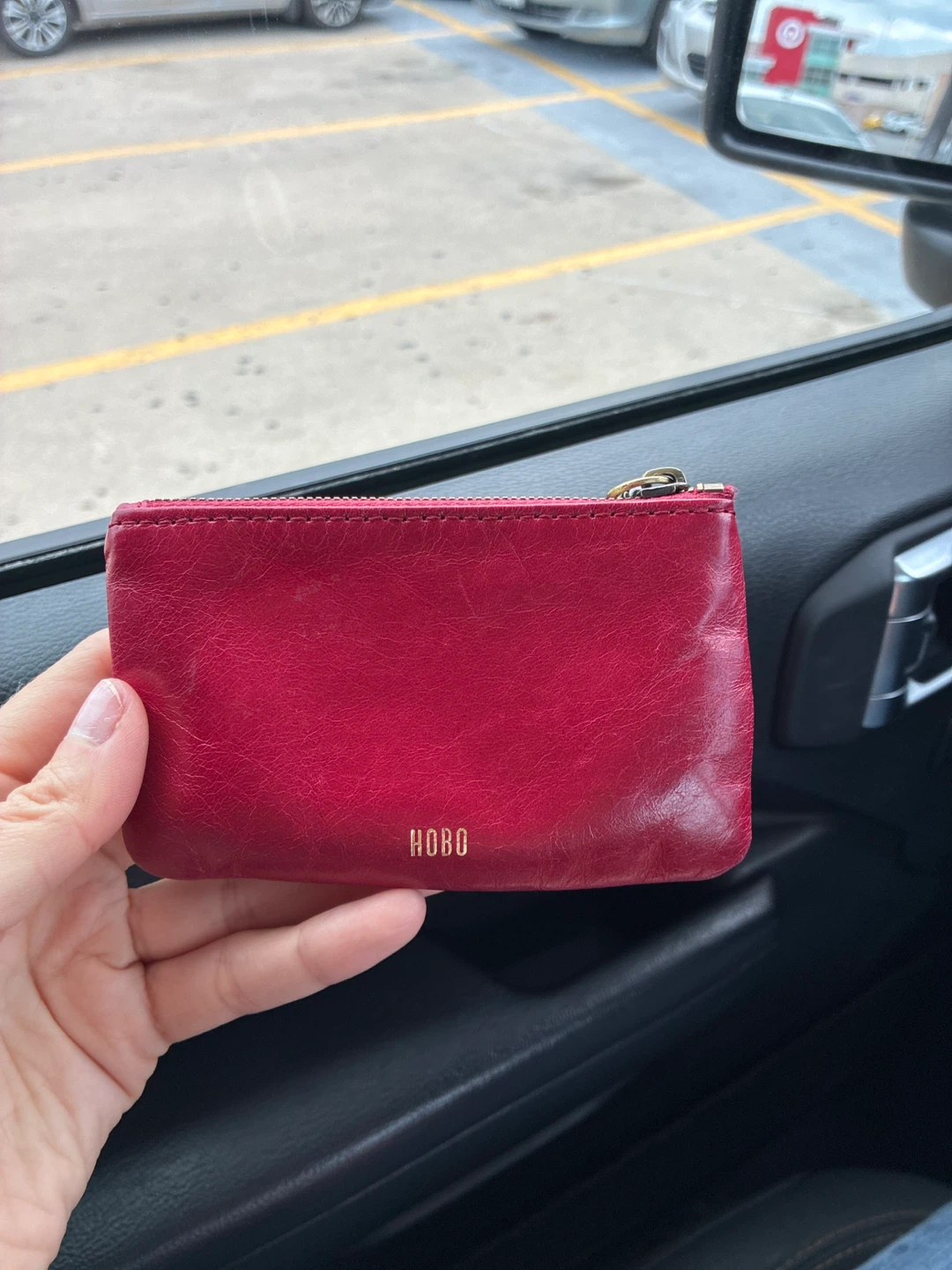 HOBO "Love" Red Leather Small Pouch - photo 2