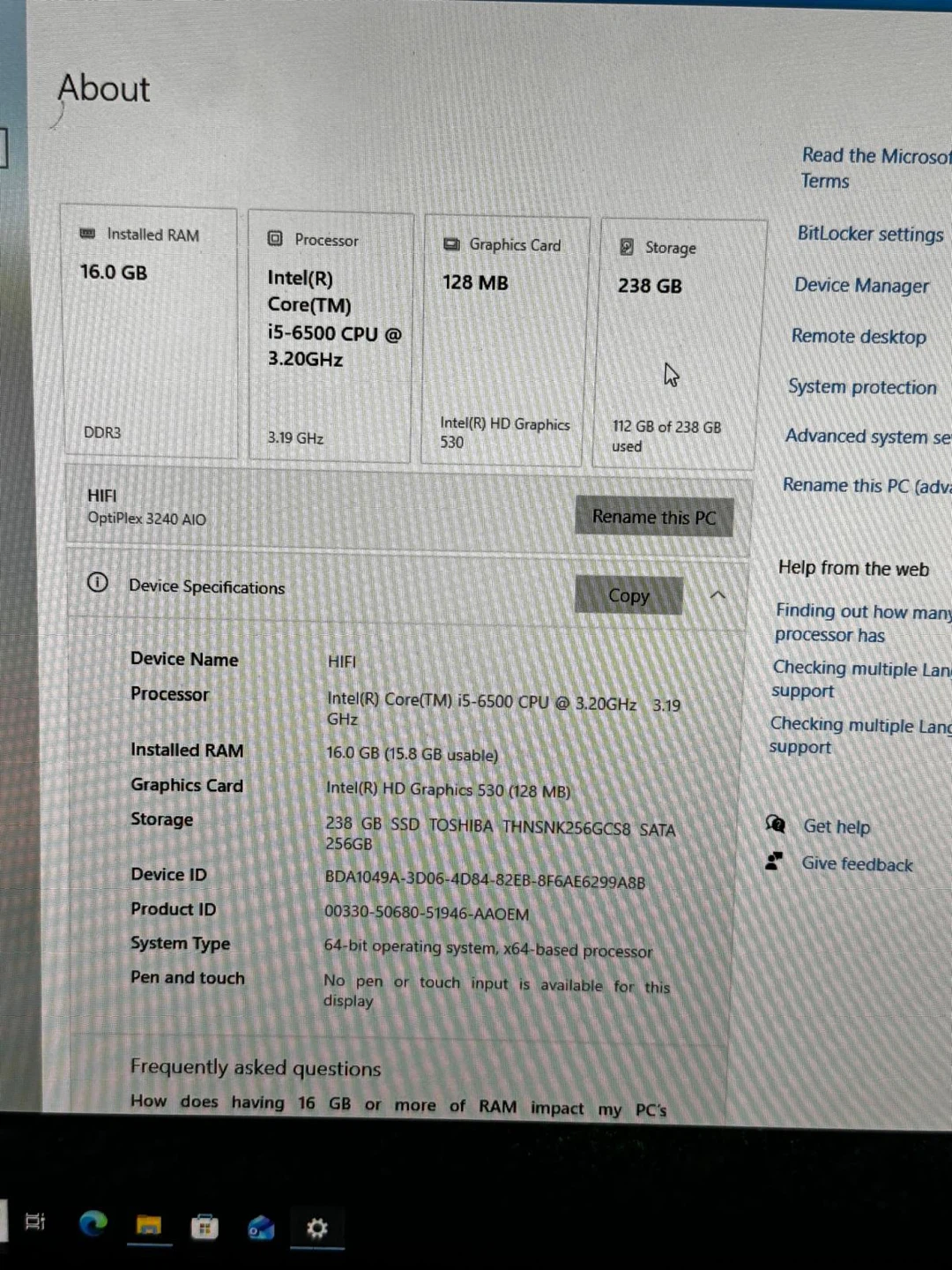 Dell OptiPlex i5 Desktop Computer all in one - photo 3
