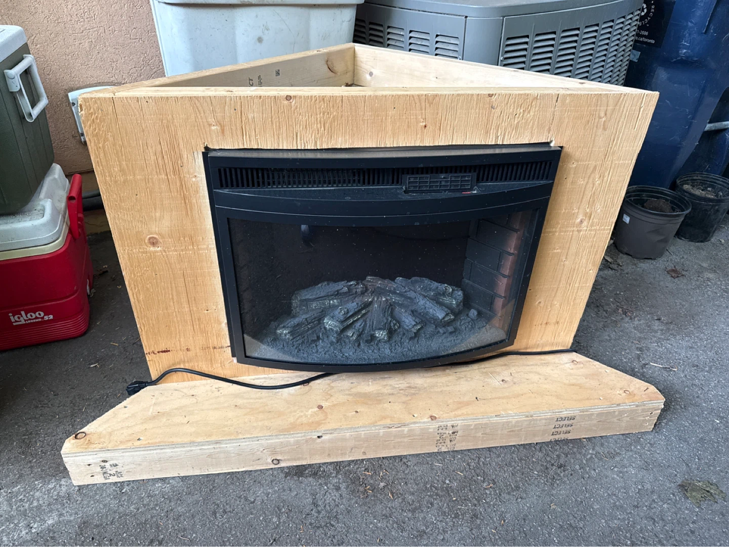 Electric Fireplace Insert with Wooden Surround