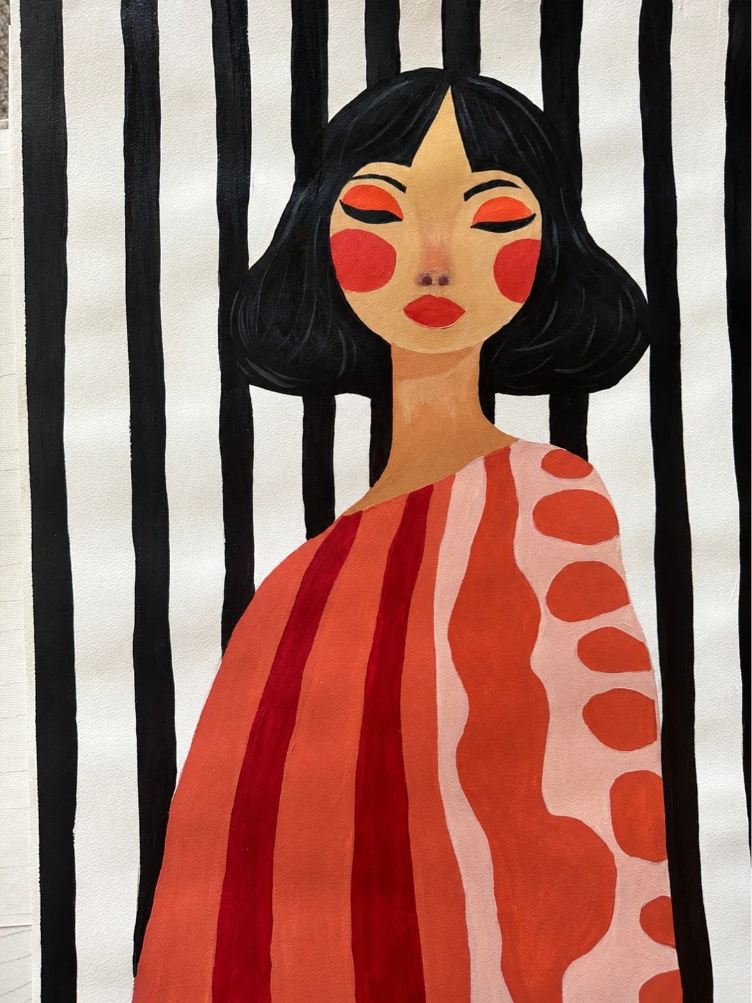 Original hand-Paint – Modern Abstract Portrait - photo 2