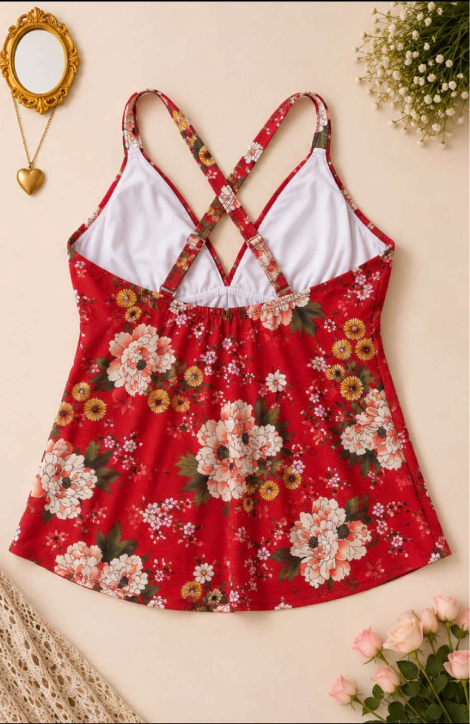 Curve Sunset Floral Tankini Swim Top – Size 18 - photo 2