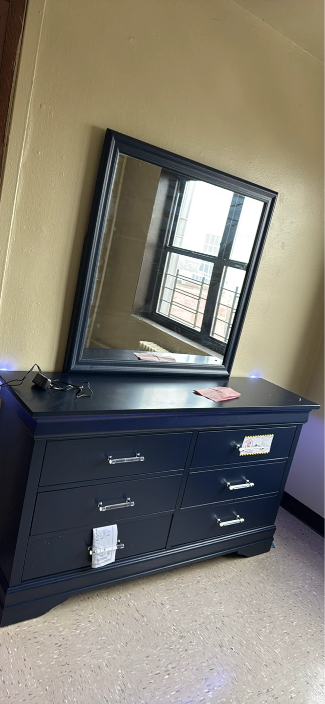 Dark Blue Dresser with Mirror - photo 5