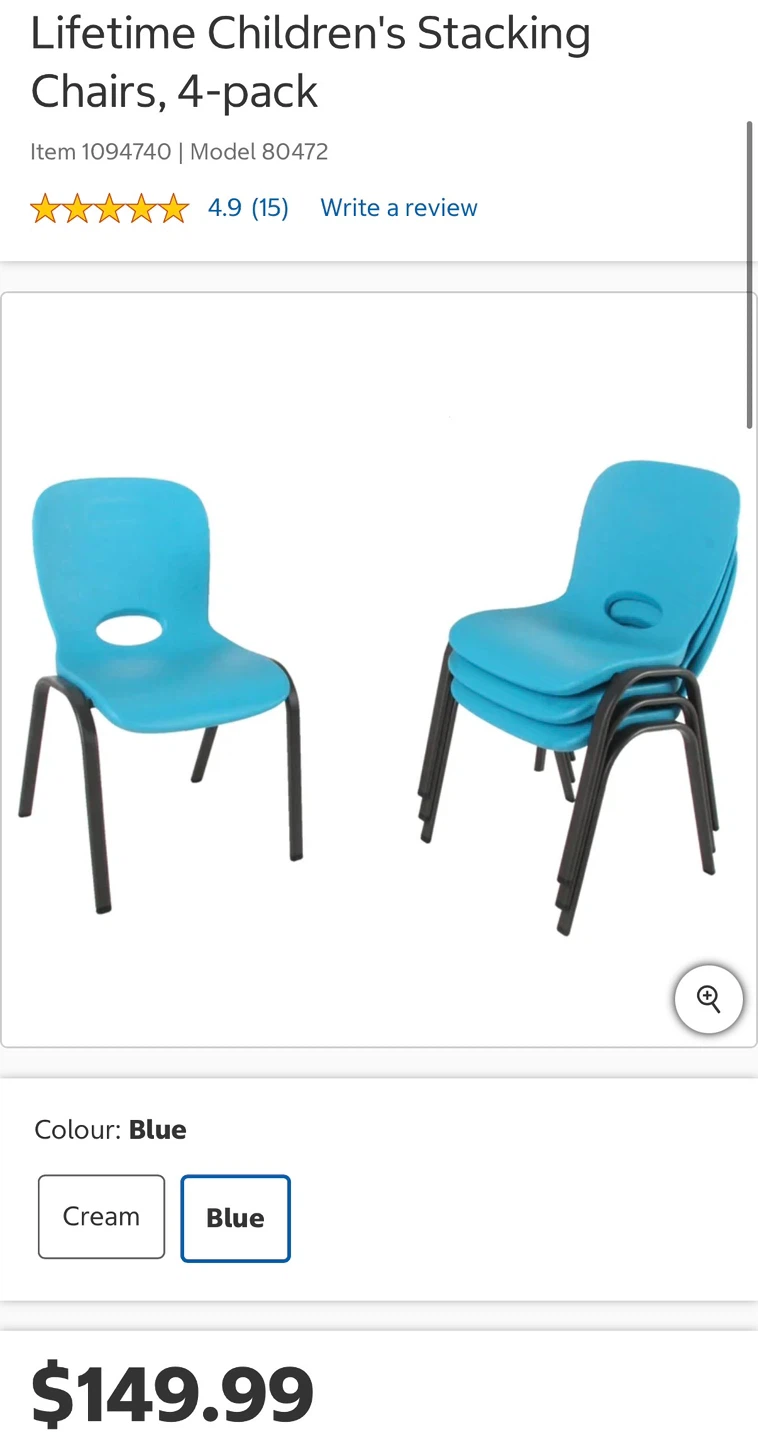 Outdoor lifetime children’s chair x 4 for $60 - photo 5