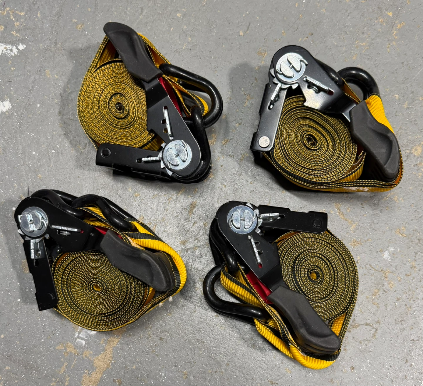 Set of 4 Ratchet Straps Tie Downs