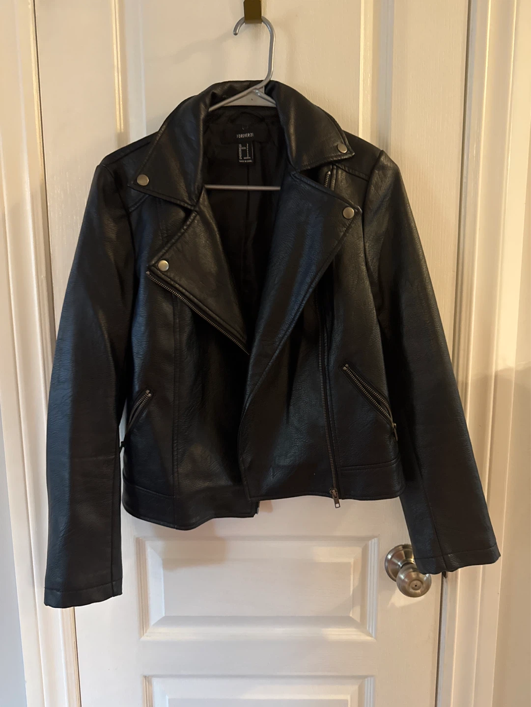 Forever 21 Black Faux Leather Moto Jacket