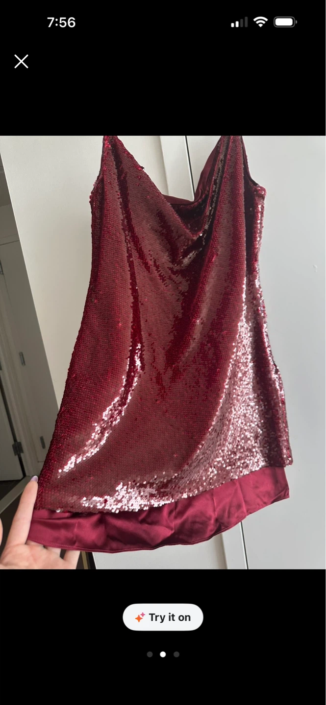 Cinq à Sept Sequin Slip Dress - Red ⚽️ - photo 2