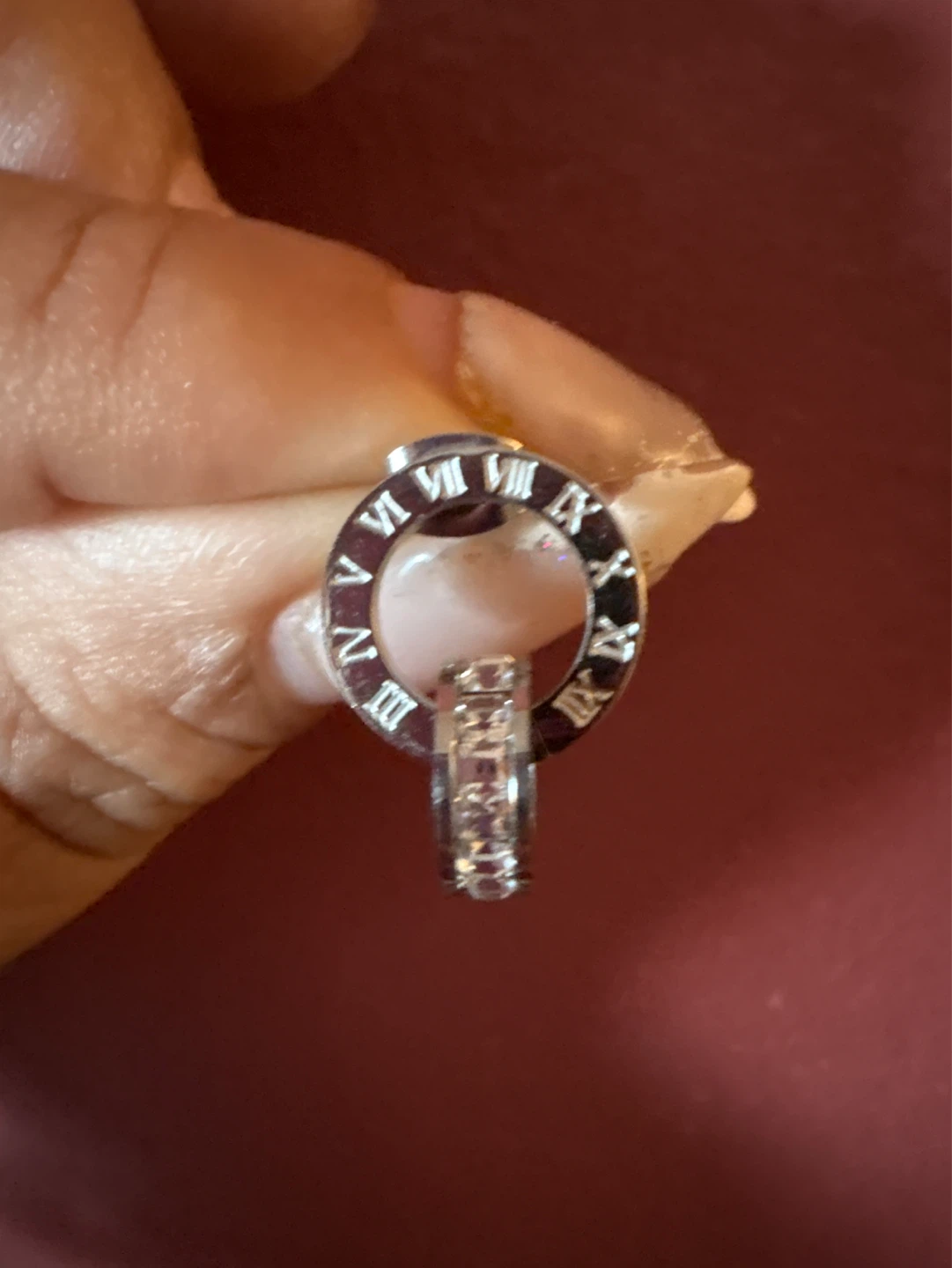⚽️ 18KGP CZ Necklace and Earring Set with Roman Numerals - photo 2